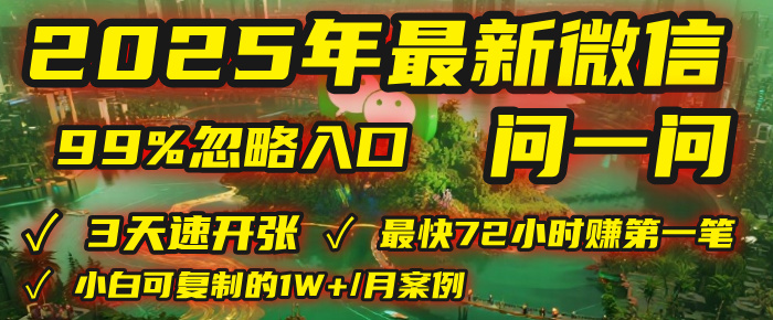 2025年，被99%的人忽视的微信问一问：最快3天就能“开张”赚到第一笔钱