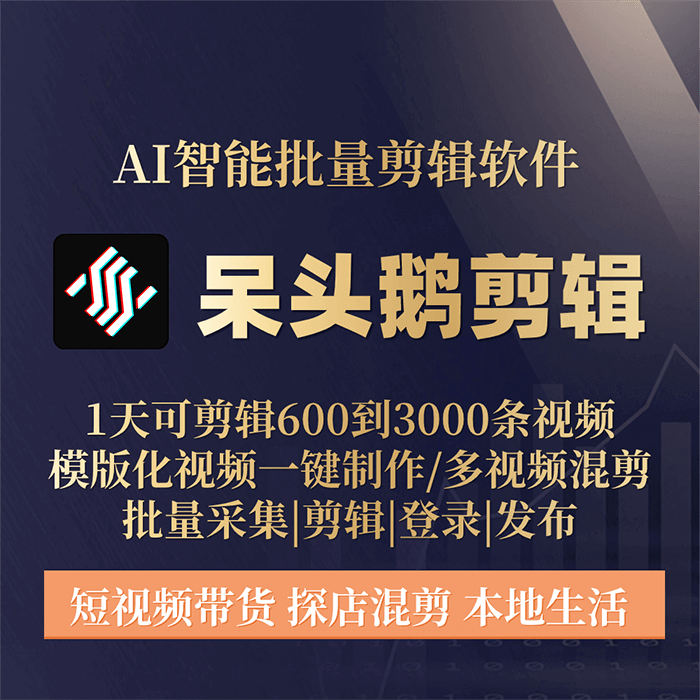 呆头鹅批量混剪视频剪辑软件批量剪辑过原创