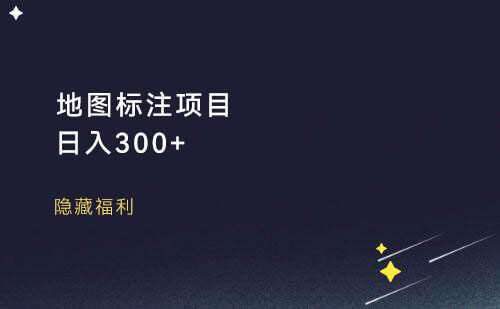 一个信息差项目：地图标注项目，日入300+