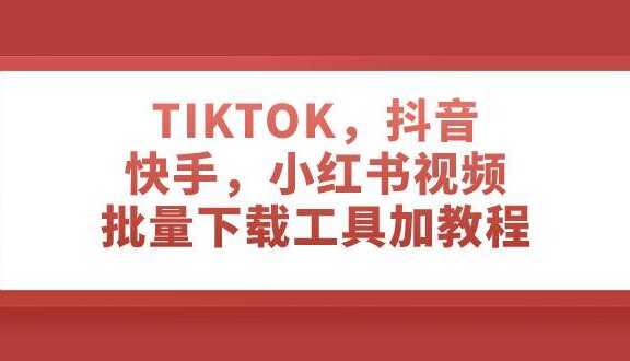TIKTOK，抖音，快手，小红书视频批量下载工具加教程