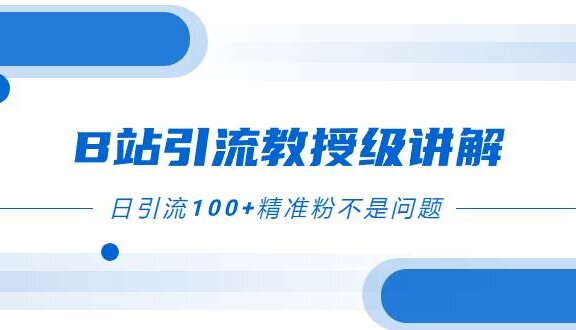 B站引流教授级讲解，细节满满，日引流100+精准粉不是问题
