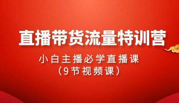 2024直播带货流量特训营，小白主播必学直播课（9节视频课）