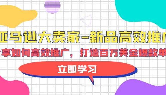 亚马逊 大卖家-新品高效推广，分享如何高效推广，打造百万美金爆款单品