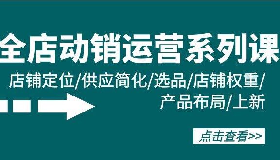 全店·动销运营系列课：店铺定位/供应简化/选品/店铺权重/产品布局/上新