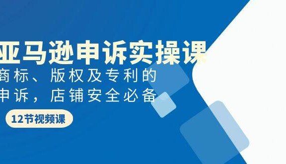 亚马逊-申诉实战课，商标、版权及专利的申诉，店铺安全必备