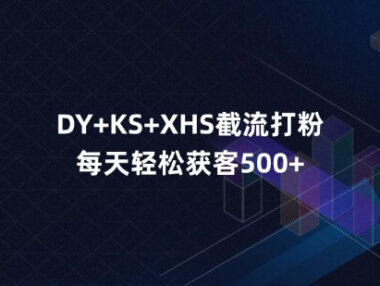 DY+KS+XHS截流打粉，每天轻松获客500+