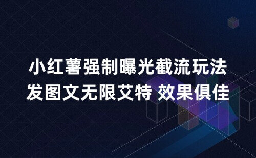 小红薯强制曝光截流玩法,发图文无限艾特,效果俱佳