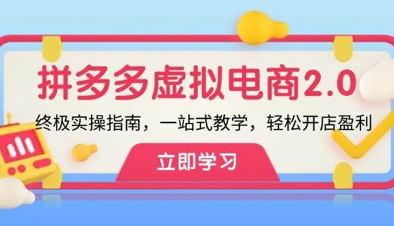 拼多多 虚拟项目-2.0：终极实操指南，一站式教学，轻松开店盈利