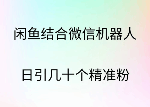 闲鱼结合微信机器人，日引几十个精准粉