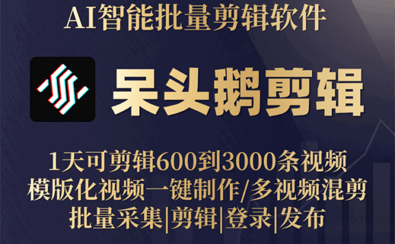 呆头鹅批量混剪视频剪辑软件批量剪辑过原创