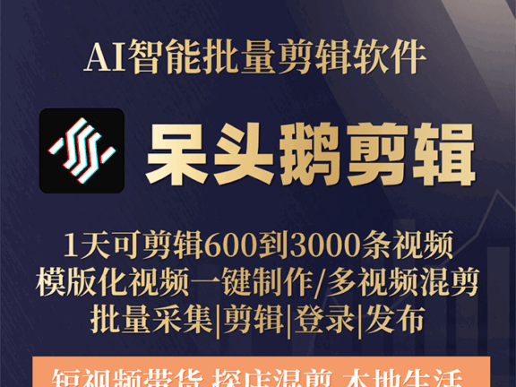 呆头鹅批量混剪视频剪辑软件批量剪辑过原创