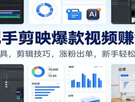 手把手剪映爆款视频赚钱课：AI工具，剪辑技巧，涨粉出单，新手轻松变现