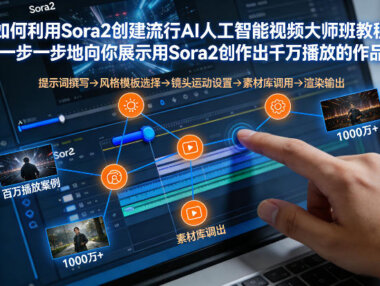 如何利用Sora2创建流行AI人工智能视频大师班，一步一步地向你展示用Sora2创作出千万播放的作品